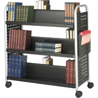 Scoot™ Book Carts, 200 lbs. Capacity, Black, 17-3/4" D x 41-1/4" L x 41-1/4" H, Steel ON736 | Office Plus