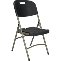 Chaise pliante, Polyéthylène, Noir, Capacité 350 lb OP448 | Office Plus
