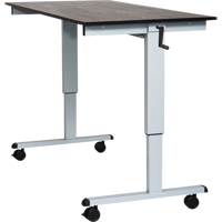 Adjustable Stand-Up Desk, Stand-Alone Desk, 48-1/2" H x 59" W x 29-1/2" D, Black OP531 | Office Plus