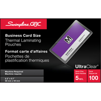 Swingline™ GBC<sup>®</sup> UltraClear™ Laminating Business Card Pouches OP832 | Office Plus