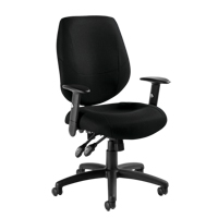 Six 31 Operator Chair, Fabric, Black, 250 lbs. Capacity OP926 | Office Plus