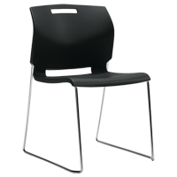 Chaise, Plastique, Hauteur 32-1/2", Capacité 300 lb, Noir OP933 | Office Plus