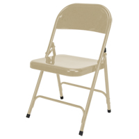 Folding Chair, Steel, Beige, 300 lbs. Weight Capacity OP961 | Office Plus