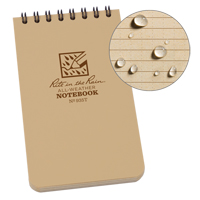 Pocket Top-Spiral Notebook, Soft Cover, Tan, 100 Pages, 3" W x 5" L OQ405 | Office Plus