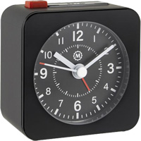 Mini-horloge et alarme sans tic-toc, Analogique, À piles, 2,3" dia., Noir OQ832 | Office Plus