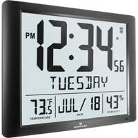 Super Jumbo Self-Setting Wall Clock, Digital, Battery Operated, Black OR492 | Office Plus