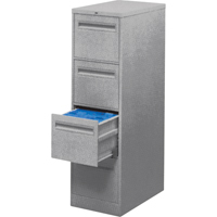 Vertical Filing Cabinet with Recessed Drawer Handles, 3 Drawers, 18.15" W x 26.56" D x 40" H, Grey OTE619 | Office Plus