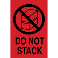 Étiquettes « Do Not Stack » pour envoi international, 6" lo x 4" la, Noir/rouge PC313 | Office Plus