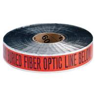"Fiber Optic Line" Identoline<sup>®</sup> Underground Warning Tape, 2" W x 1000' L, Black on Orange SAB553 | Office Plus