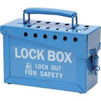 Portable Metal Lock Box, Blue SAC281 | Office Plus