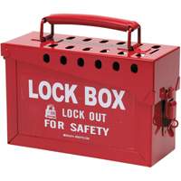 Portable Metal Lock Box, Red SAC639 | Office Plus