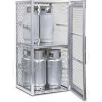 Aluminum LPG Cylinder Locker Storage, 8 Cylinder Capacity, 30" W x 32" D x 65" H, Silver SAI574 | Office Plus