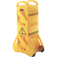 Portable Mobile Barriers, 13' L, Plastic, Yellow SAJ714 | Office Plus