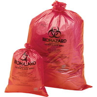 Sacs pour déchets à risque biologique - orange rouge, Biorisque, 19" lo x 14" la, 0,0317 mm, 200 /pqt SAM046 | Office Plus
