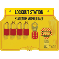 Lockout Station, Aluminum Padlocks, 4 Padlock Capacity, Padlocks Included SAO603 | Office Plus