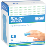 Bandages, Fingertip, 3", Fabric Metal Detectable, Sterile SAY309 | Office Plus