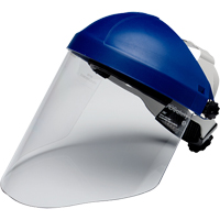 Harnais de tête avec visière en polycarbonate, Polycarbonate, Suspension Rochet, Conforme ANSI Z87+ SDA135 | Office Plus