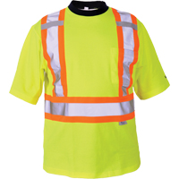 T-shirt de sécurité, Polyester, Moyen, Jaune lime haute visibilité SDP407 | Office Plus