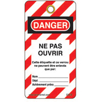 Étiquettes de verrouillage, Plastique, 3" la x 5-3/4" h, Français SE340 | Office Plus