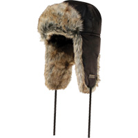 Quilted Synthetic Fur-Lined Hat, Nylon/Fur Lining, X-Large, Black SEC042 | Office Plus