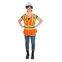 CSA Compliant High Visibility Surveyor Vest, High Visibility Orange, Medium, Polyester, CSA Z96 Class 2 - Level 2 SEF101 | Office Plus