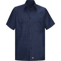Chemise à manches courtes en tissu indéchirable, Hommes, 3T-Grand, Bleu marine SEU270 | Office Plus
