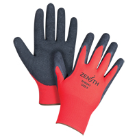 Black & Red Crinkle Grip Coated Gloves, 9/Large, Rubber Latex Coating, 13 Gauge, Polyester Shell SFM543 | Office Plus