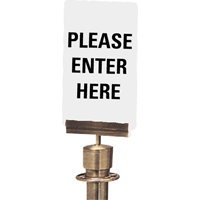 "Please Enter Here" Crowd Control Sign, 11" x 7", Plastic, English SG137 | Office Plus