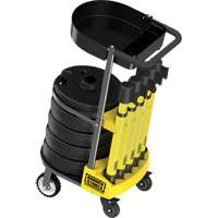 PLUS Barrier Post Cart Kit with Tray, 75' L, Metal, Yellow SGI790 | Office Plus