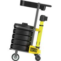 PLUS Barrier Post Cart Kit with Tray, 75' L, Metal, Yellow SGI790 | Office Plus