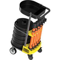 PLUS Barrier Post Cart Kit with Tray, 75' L, Metal, Orange SGI810 | Office Plus