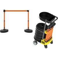 PLUS Barrier Post Cart Kit with Tray, 75' L, Metal, Orange SGI811 | Office Plus