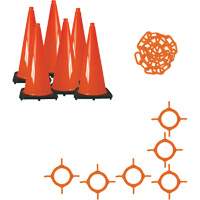 Ensemble de cônes de signalisation et chaînes, 28", Orange SGO162 | Office Plus