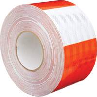 High Intensity Prismatic Grade Barricade Sheeting, 4" W x 150' L, 19 mils, Orange and White SGP720 | Office Plus