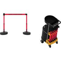 Plus Portable Barrier System Cart Package with Tray, 75' L, Metal/Plastic, Red SGQ814 | Office Plus