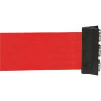Wall Mount Barrier with Magnetic Tape, Steel, Screw Mount, 12', Red Tape SGR016 | Office Plus