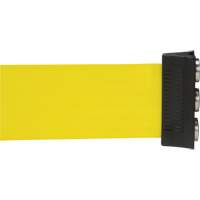 Wall Mount Barrier with Magnetic Tape, Steel, Screw Mount, 12', Yellow Tape SGR019 | Office Plus