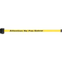 Wall Mount Barrier with Magnetic Tape, Steel, Screw Mount, 7', Yellow Tape SGR020 | Office Plus