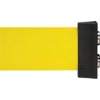 Wall Mount Barrier with Magnetic Tape, Steel, Screw Mount, 7', Yellow Tape SGR020 | Office Plus