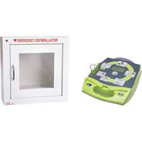 AED Plus<sup>®</sup> Defibrillator with Alarmed Flush Wall Cabinet, Automatic, English, Class 4 SGR004 | Office Plus