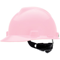 V-Gard<sup>®</sup> Slotted Hard Hat, Ratchet Suspension, Pink SGW075 | Office Plus