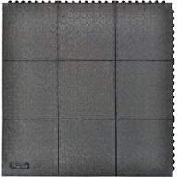 Cushion-Ease<sup>®</sup> Interlocking Anti-Fatigue Mat, Pebbled, 3' x 3' x 3/4", Black, Natural Rubber SGX894 | Office Plus