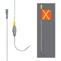 All-Weather Super-Duty Warning Whips with Constant LED Light, Spring Mount, 5' High, Orange with Reflective X SGY856 | Office Plus