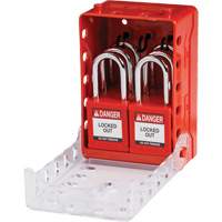 Ultra Compact Group Lockout Box with Nylon Safety Lockout Padlocks, Red SHB341 | Office Plus
