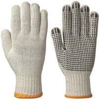 Knitted Dotted-Palm Gloves, Poly/Cotton, Small SHE764 | Office Plus