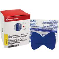 Fingertip Blue Detectable Bandages, Fingertip, Fabric Metal Detectable, Sterile SHE880 | Office Plus