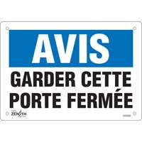 Enseigne « Porte fermée », 7" x 10", Vinyle, Français SHG592 | Office Plus