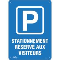 Enseigne « Stationnement réservé aux visiteurs », 10" x 14", Plastique, Français avec pictogramme SHG601 | Office Plus
