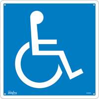 Étiquettes de sécurité CSA — personne handicapée, 12" x 12", Aluminium, Pictogramme SHG608 | Office Plus