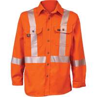 Ultrasoft<sup>®</sup> Flame Resistant Deluxe Segmented Striped Work Shirt SHG721 | Office Plus